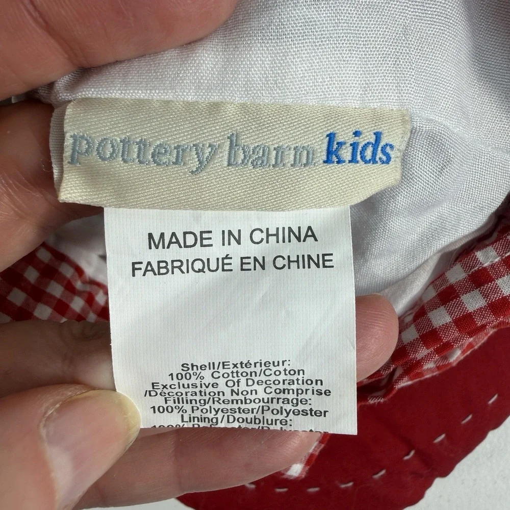 Pottery Barn Kids Quilted Train Trees Gingham Christmas Name Bryan Stocking